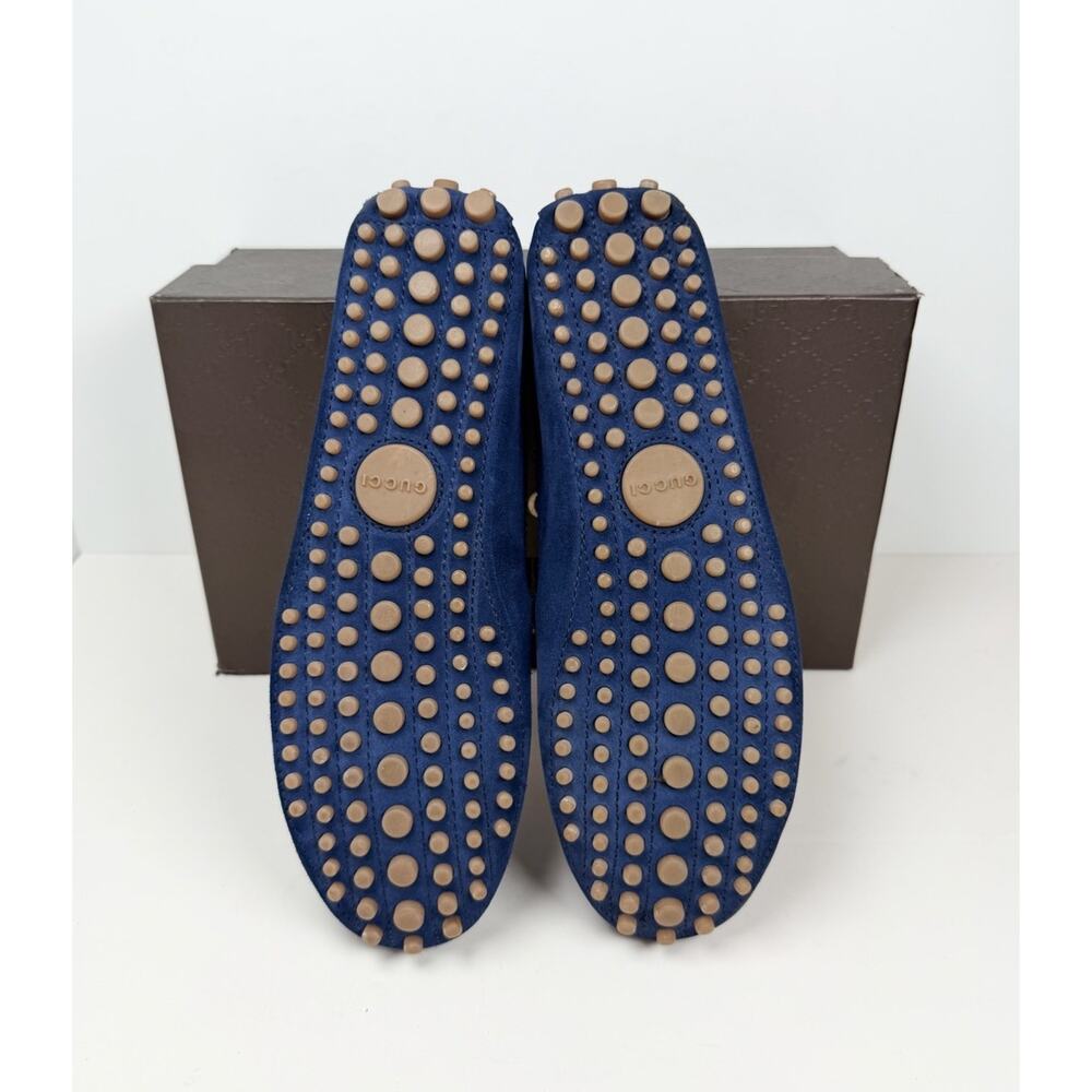 Size 9.5G/10US - Gucci Signature Web Blue Suede Loafers💙 - Picture 5 of 8